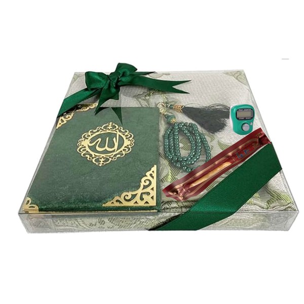 Imani Aksa Gift Box – Prayer Mat, Miswak, Prayer Chain,