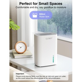 CLEVAST Small Dehumidifier for Home, 30 OZ Mini Quiet Dehumidifiers for Bedroom, Portable Compact Air Dehumidifier for Room, Bathroom, Closet, RV, Camper, House (Not Cordless)