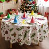 6 Pack Christmas Table Cover 84 Inch Round Holly Berry