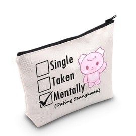 MNIGIU Singer Lover Gift Single Taken Mentally Dating Makeup Bag Korean-Pop Lover Gift Group Members Bag Music Obsessed Gift