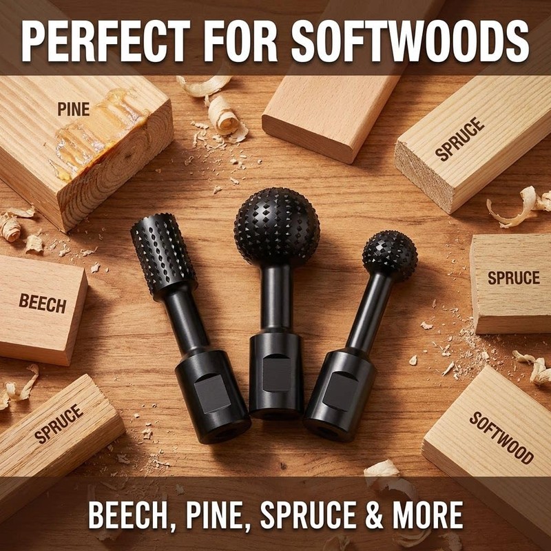 3Pcs Sphere Rotary Burr Set for 4.5" & 5" Angle