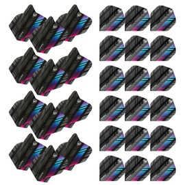 WINMAU Prism Delta Stripe Design Black Extra Thick Dart Flights - 10 sets per pack (30 dart flights in total)