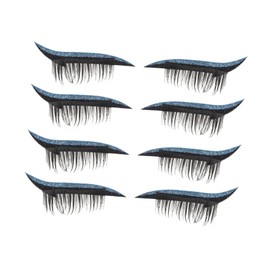 Baluue 3sets Dense Fake Eyelashes Sticker Makeup Beauty Stickers Reusable Lash Decals Glitter Lashes for Parties Daily Fashion 4pairs*3