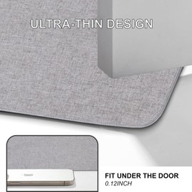 Indoor Door Mat Entrance, 1/10 in Ultra Thin Door Mat for Inside Entry, Super Non-Slip, Washable Doormat, Fade Resistant, Low Profile Dirt Trapper Outdoor for Bathroom and Kitchen, 35''X24'', Grey