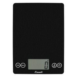 Escali Arti Glass Food Scale Digital Countertop Kitchen, Baking and Cooking Scale with Nutrition and Calorie Counter, 15-Pound Capacity, 9" x 6.5" x .75", Black