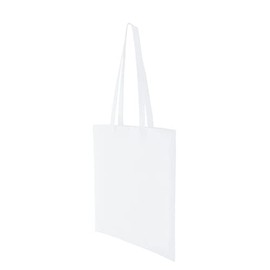 Hyper Mart Cotton 5oz(150gsm) Eco friendly Plain Natural Reusable Shopping Tote Bags Eco Friendly Long Handle Grocery Bag (White, 5 bags)