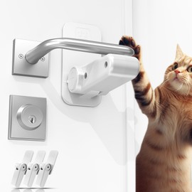 (3 Piece Set) Door Lock, Child Lock, Door Lock, Nursery Teacher Supervision, Window, Lock, Door Stopper, Door, Lock, Door Knob, Cover, Cat, Escape Prevention, Room Key Attachment, Easy Installation, Baby Pets, Door Knob, Lock, Door Stopper, Aftermarket, 