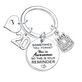 Happy 20th Birthday Keychain Gifts for Women Teens Girls Inspirational Birthday Keyring for Mum Dad Sister Brother Birthday Keychain for Friends BBF Birthday Keyring (20th birthday keychain gifts)
