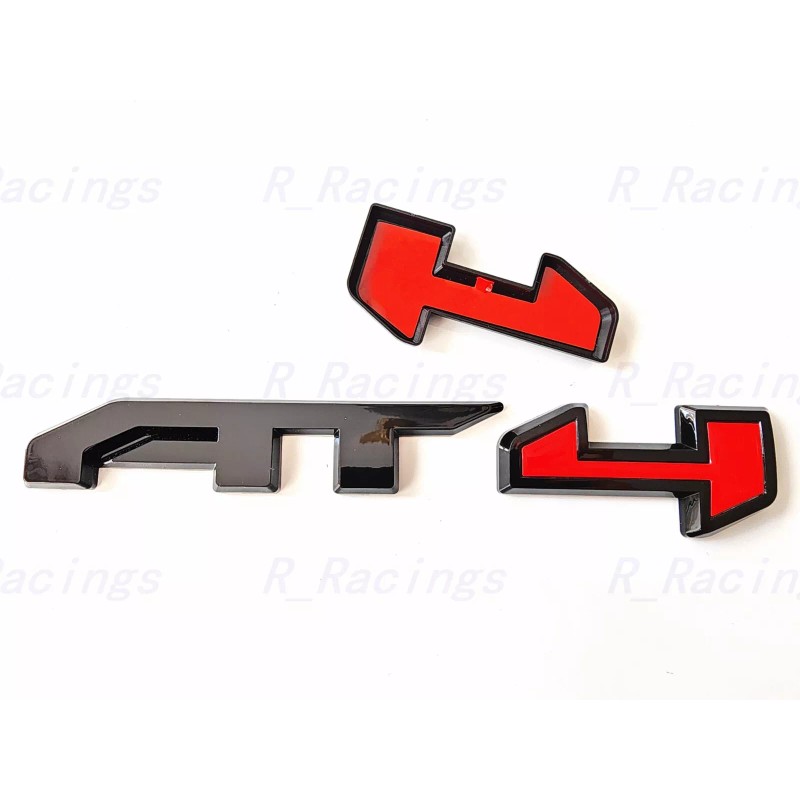 GMC 5PCS Gloss Black Red Door Rear Grill AT4 Canyon