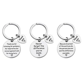 SULIUDAJI Set of 3 Courage Gift Key Chain Friendship Colleague Friend Gift Sisters Gifts Motivational Gifts Encouragement Gifts, silver