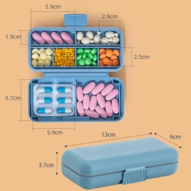 Daily Pill Organizer, BPA Free 8 Compartments Portable Travel Pill Case Foldable Pill Box for Medication, Vitamin, Fish Oil and Supplements, Pink