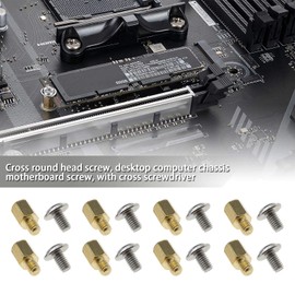 EMSea PC Case Motherboard Screws Kit, M3x6x4mm Brass Standoffs M3x5mm Screws with Screwdriver for Hard Drive Computer Case Motherboard