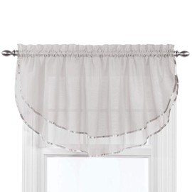 Stylemaster Elegance 60 by 24-Inch Sheer Voile Ascot Valance, Gold