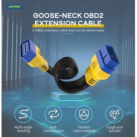 AUTOOL Car OBD2 II Enhanced Flexible Extension Male to Female Cable for Launch Easydiag/THINKDIAG/THINKDRIVER/ELM327 OBDII Cable