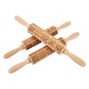 3pcs Wooden Embossed Rolling Pin Engraved Embossing Dough Roller for