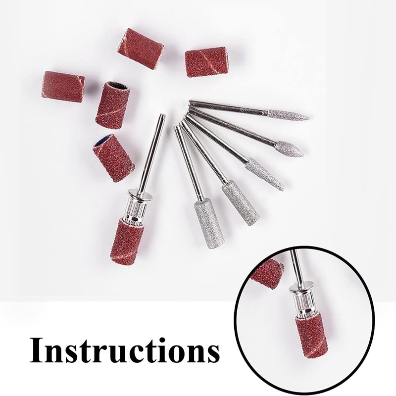 6 Pcs Nail Drill Bits, File Nail Drill Bits, Manicure