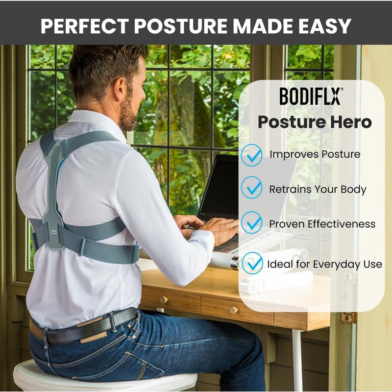 BODIFLX Posture Hero, Posture Corrector for Women & Men, Adjustable
