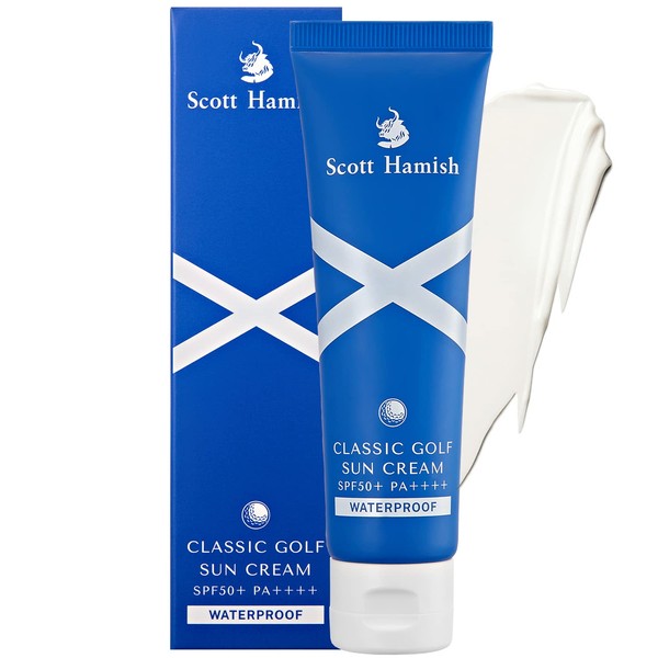 Scott Hamish Classic Golf Sun Cream SPF50+ PA++++ - UVA/UVB Face Sunscreen with Vitamin C - Waterproof Sunscreen to Hydrate & Smoothen Wrinkles - No White Cast, Non-Greasy, Transfer Free, 1.35 oz.