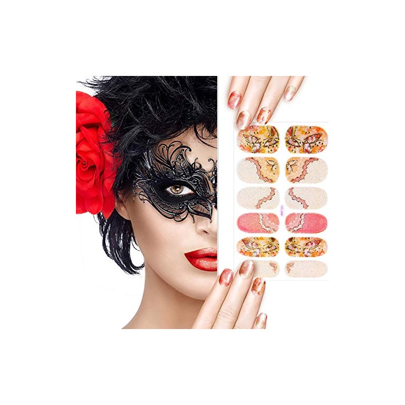 Maitys 16 Hojas De Calcomanías De Esmalte De Uñas De