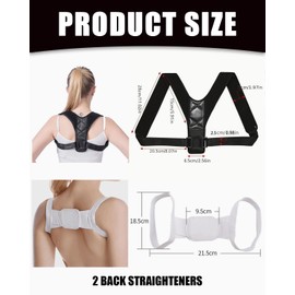 MYGLOAR Pack of 2 Posture Corrector - Innovative Back Smoother, Ergonomic Posture Corrector for Upright Posture - Back Support - Back Stabiliser - Black