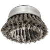 Weiler 12756 4" Double Row Knot Wire Cup Brush, .014" Steel Fill, 5/8"-11 UNC Nut, Made in the USA