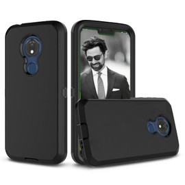 Tiflook for Moto G7 Power/Moto G7 Supra/G7 Optimo Maxx Case,Shockproof Armor Drop Protection Heavy Duty Rugged Bumper Hard Plastic & Shock Absorption Rubber Hybrid Cover Case[Black]