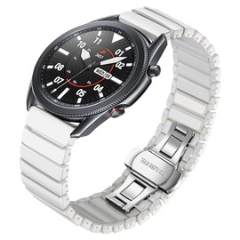 The 5 Shop Watch strap elegant ceramic bracelet 20mm 22mm replacement bracelet white quick release unisex with butterfly clasp luxurious ceramic watch strap (22mm)