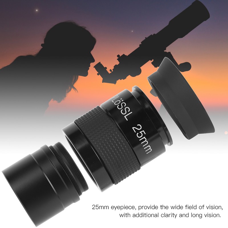 Plossl 25mm Eyepiece Multilayer Wideband Coating 1.25inches Metal Monocular Accessory