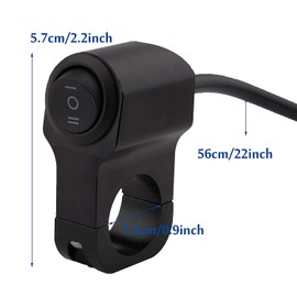 RUNCCI-YUN Pack of 2 12 V Motorcycle Handlebar Switch, Universal ATV Handlebar Light Switch, 12 V, 22 mm (7/8 Inch) Handlebars, On-Off-ON Button Switch, Headlight, Danger Brake, Fog Light Switch