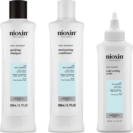 Nioxin Scalp Recovery Kit for Unisex with Cleanser, Moisturizing Conditioner, Soothing Serum