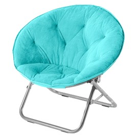 Urban Shop Faux Fur Saucer Chair, Aqua Blue