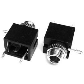 CESS Black 3.5mm Mono TS Socket, Soldering Type, Panel Chassis Mount, 2 Pack