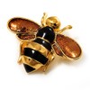 Gold Plated Bee Pin (Black & Light Brown)