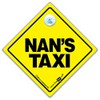iwantthatsign.com Nan's Taxi Car Sign, Baby on Board Style Suction