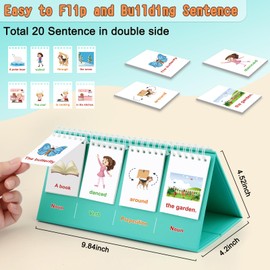 Speech Therapy Toys, Sentence Building for Kids First 1st 2nd 3rd Grade Kindergarten Classroom Must Haves, Phonics Reading Games for Kids Ages 6-8, Double-Sided Flip Stand Homeschool Supplies