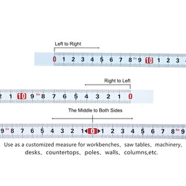 Aluminum Alloy Silver Self-Adhesive Measuring Tape, Sticky Ruler Measure for, Woodworking, Saw, (from Middle) 110-0-110mm/Width 15mm, (1pcs)