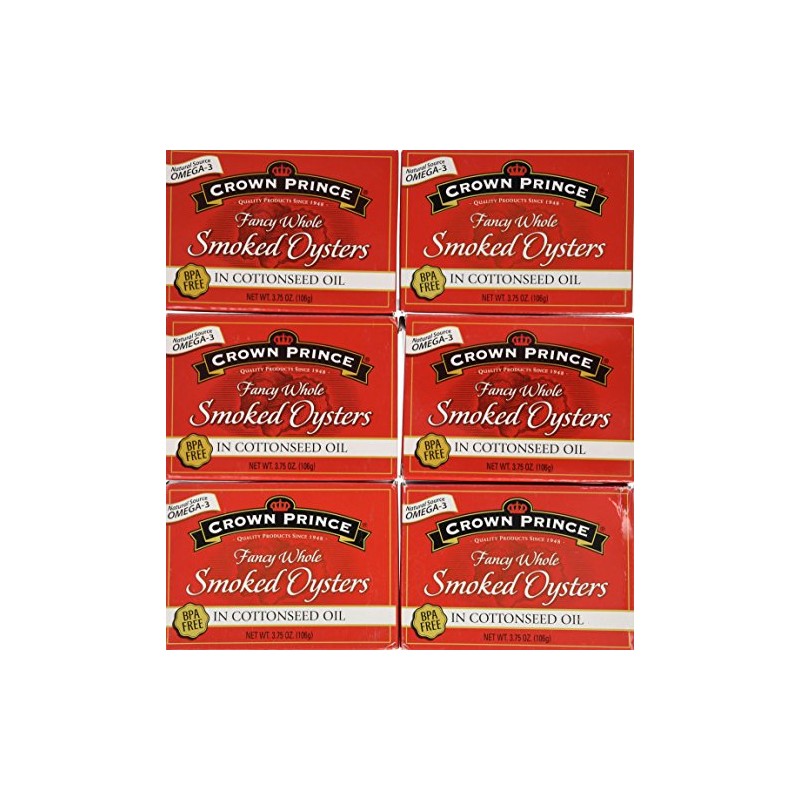 Crown Prince Fancy Whole Smoked Oysters in Cottonseed Oil 3.75oz