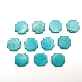 Vibrant Turquoise Beads for DIY Jewelry Making and Crafting, Perfect for Custom Necklaces, Bracelets, and Earrings (Greek Cross (Approx. 10 Pieces))