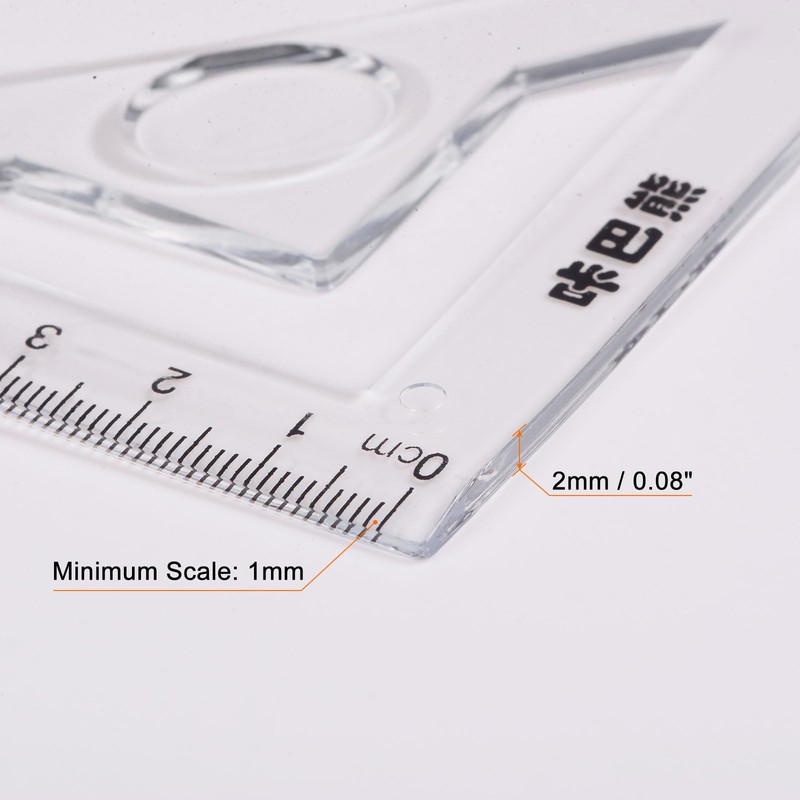 HARFINGTON 8piece Math Ruler Set 15cm Soft Straight Ruler Protractor