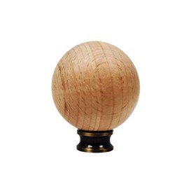 Lamp Finial-Beech Wood Ball-W/Dual Thread Base-4 Finishes-Small (Antique Brass)