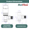 Hot Flow Satin Nickel Angled Modern TRV Thermostatic Radiator Valve