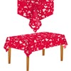 VARACL 2 Pack Disposable Tablecloth Valentine's Day Plastic Large Rectangle