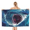 cromcu Shark Beach Towel for Boys Men Adults Great White
