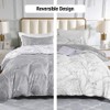 Lekesky Reversible Double Duvet Cover Set - 3 Pcs Microfiber