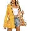 Bellivera Women Casual Reversible Drawstring Hooded jacket 6132 Yellow XL