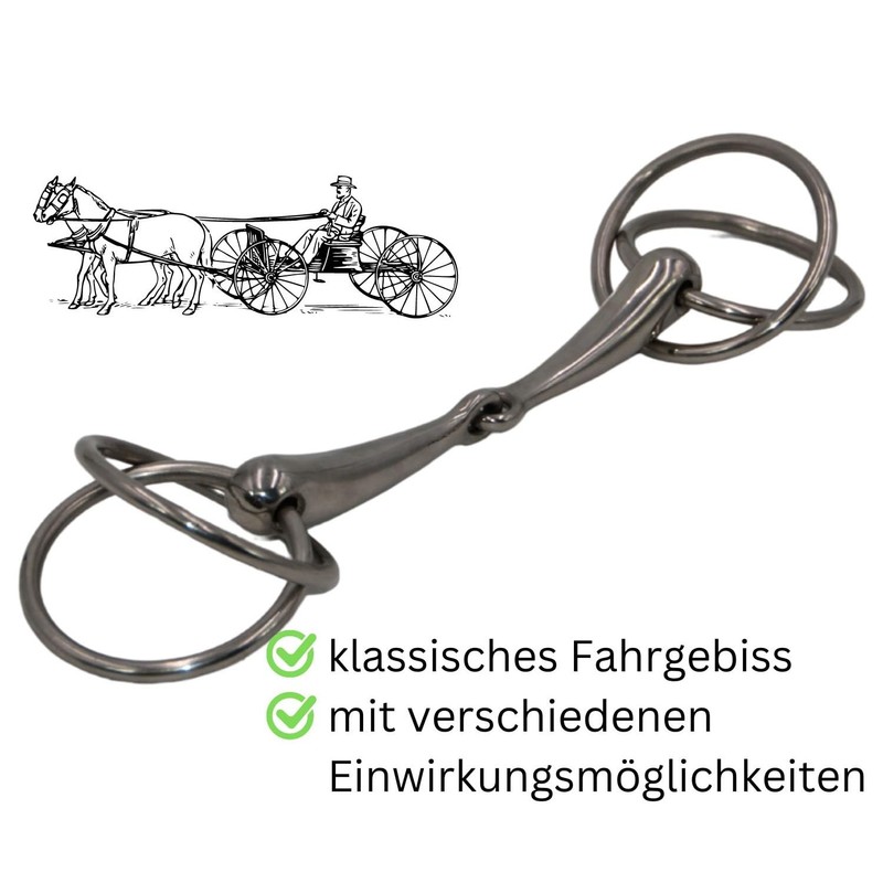 Amesbichler Reitsport FWF Double-ring bridle Driving bit Stainless steel