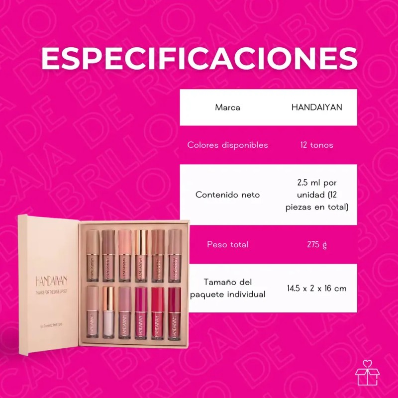 12 Colores Labiales Mate Larga Duracion Pintalabio Regalo