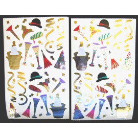 Mrs. Grossman’s Mrs Grossman Two Vintage 4x6 inch 'New Years' Foil Sticker Sheets