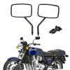DREAMIZER Black 10mm Motorcycle Mirrors Universal Convex Rear View Side