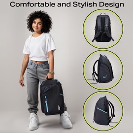 DEFIANT MIND Premium Basketball Backpack, Large & Durable, Water Resistant 8 Pocket Design, Multi-Use Sports Bag. Compartments for Shoes, Balls, Water Bottles, Clothes, Schoolwork, Valuables & More
